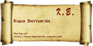 Kopa Bernarda névjegykártya